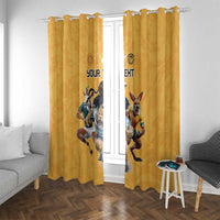 Custom Rugby Southern Hemisphere Window Curtain Argentina AUNZ South Africa Mascot Gold LT9 With Grommets Gold - Polynesian Pride