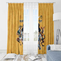 Custom Rugby Southern Hemisphere Window Curtain Argentina AUNZ South Africa Mascot Gold LT9 - Polynesian Pride
