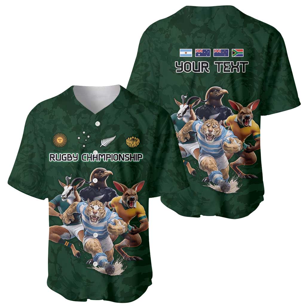 Custom Rugby Southern Hemisphere Baseball Jersey Argentina AUNZ South Africa Mascot Green - Polynesian Pride