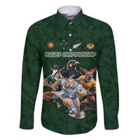 Custom Rugby Southern Hemisphere Family Matching Mermaid Dress and Hawaiian Shirt Argentina AUNZ South Africa Mascot Green - Polynesian Pride