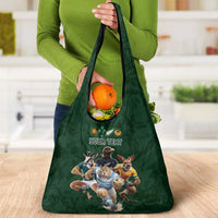 Custom Rugby Southern Hemisphere Grocery Bag Argentina AUNZ South Africa Mascot Green LT9 - Polynesian Pride