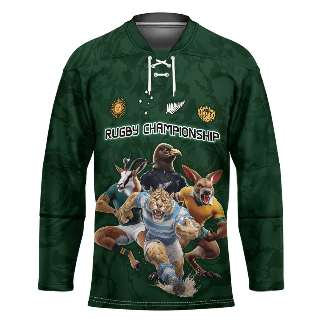 Custom Rugby Southern Hemisphere Hockey Jersey Argentina AUNZ South Africa Mascot Green - Polynesian Pride