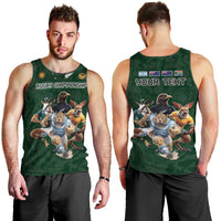 Custom Rugby Southern Hemisphere Men Tank Top Argentina AUNZ South Africa Mascot Green - Polynesian Pride
