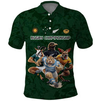 Custom Rugby Southern Hemisphere Polo Shirt Argentina AUNZ South Africa Mascot Green - Polynesian Pride