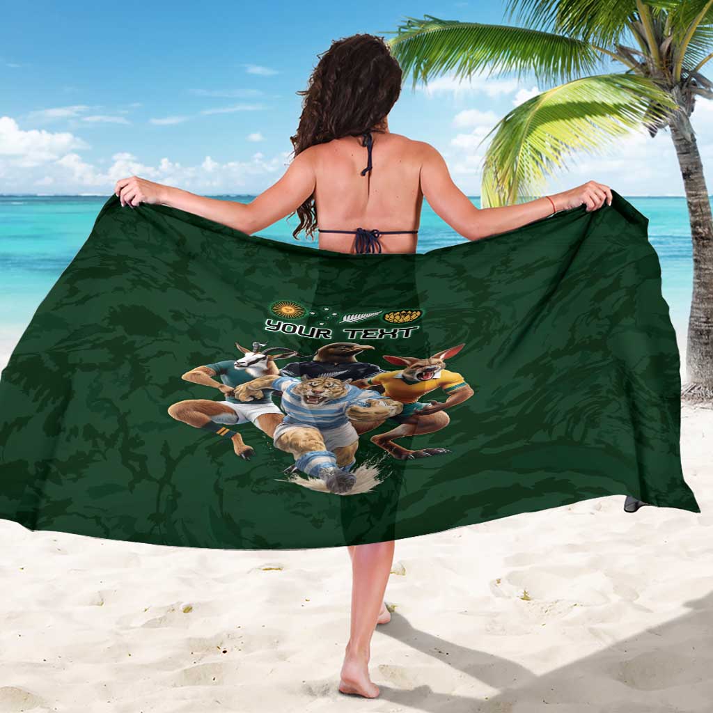 Custom Rugby Southern Hemisphere Sarong Argentina AUNZ South Africa Mascot Green LT9 - Polynesian Pride