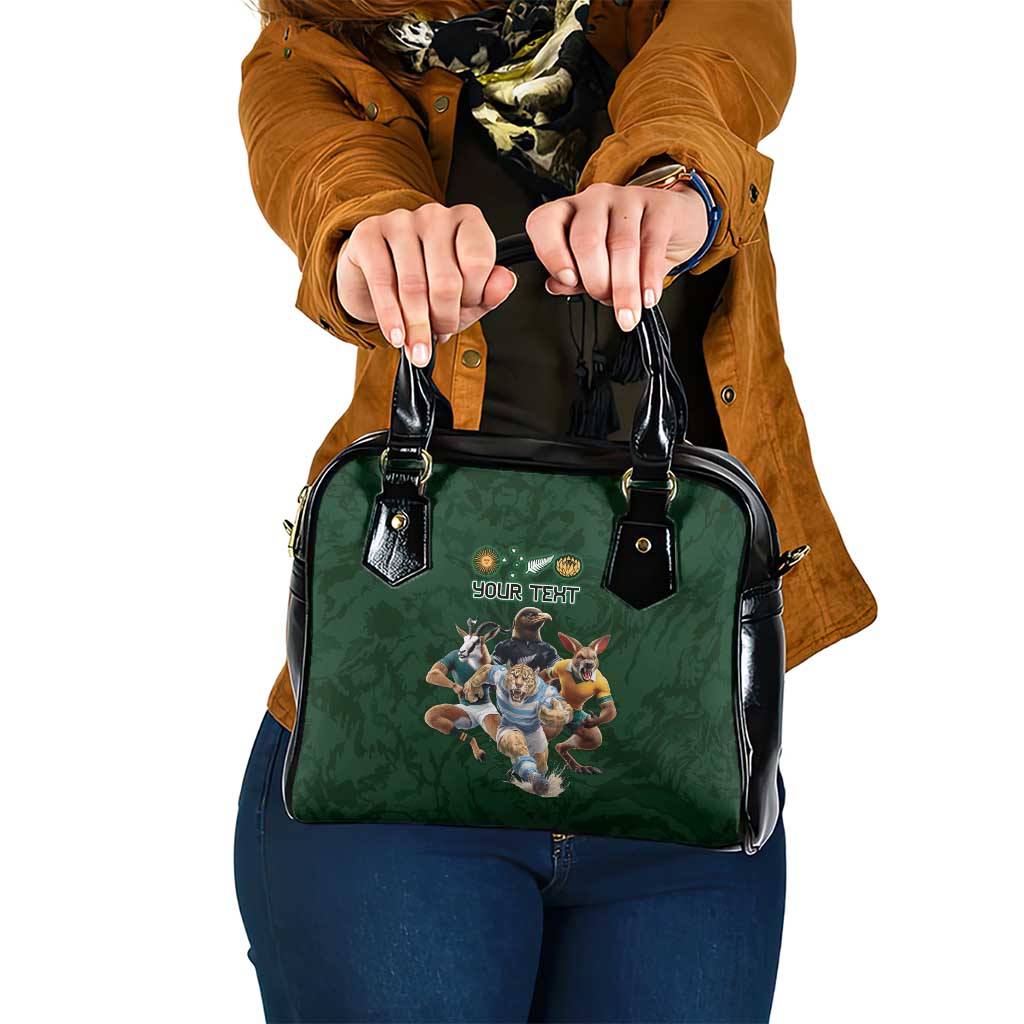 Custom Rugby Southern Hemisphere Shoulder Handbag Argentina AUNZ South Africa Mascot Green - Polynesian Pride
