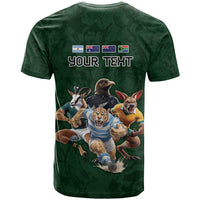 Custom Rugby Southern Hemisphere T Shirt Argentina AUNZ South Africa Mascot Green - Polynesian Pride