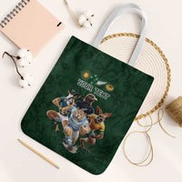 Custom Rugby Southern Hemisphere Tote Bag Argentina AUNZ South Africa Mascot Green LT9 White Strap One Size Green - Polynesian Pride