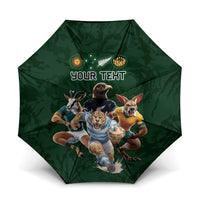 Custom Rugby Southern Hemisphere Umbrella Argentina AUNZ South Africa Mascot Green - Polynesian Pride