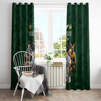 Custom Rugby Southern Hemisphere Window Curtain Argentina AUNZ South Africa Mascot Green LT9 - Polynesian Pride