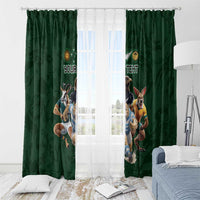 Custom Rugby Southern Hemisphere Window Curtain Argentina AUNZ South Africa Mascot Green LT9 - Polynesian Pride