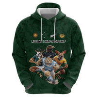Custom Rugby Southern Hemisphere Zip Hoodie Argentina AUNZ South Africa Mascot Green LT9 - Polynesian Pride