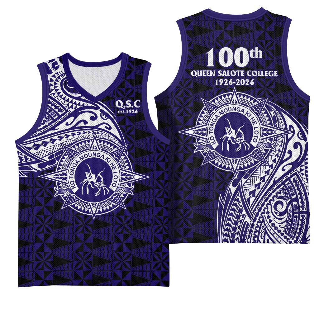 Tonga Queen Salote College 100th Years Basketball Jersey Est 1926 Tongan Ngatu Tapa - Polynesian Pride