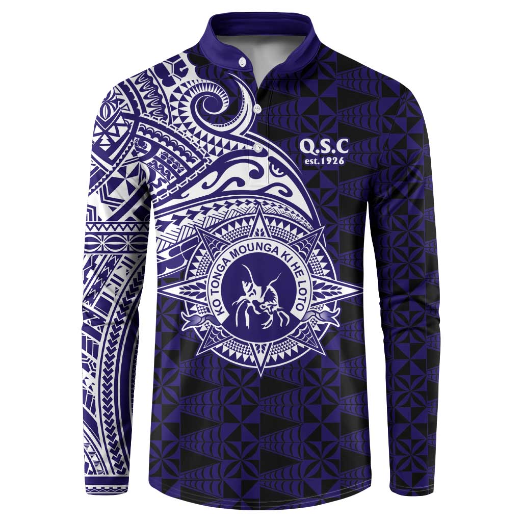 Tonga Queen Salote College 100th Years Button Sweatshirt Est 1926 Tongan Ngatu Tapa - Polynesian Pride