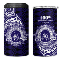 Tonga Queen Salote College 100th Years 4 in 1 Can Cooler Tumbler Est 1926 Tongan Ngatu Tapa - Polynesian Pride
