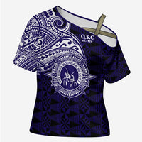 Tonga Queen Salote College 100th Years Cross Shoulder Shirt Est 1926 Tongan Ngatu Tapa - Polynesian Pride