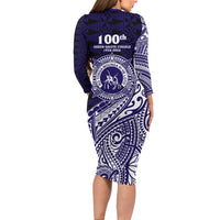 Tonga Queen Salote College 100th Years Family Matching Long Sleeve Bodycon Dress and Hawaiian Shirt Est 1926 Tongan Ngatu Tapa - Polynesian Pride