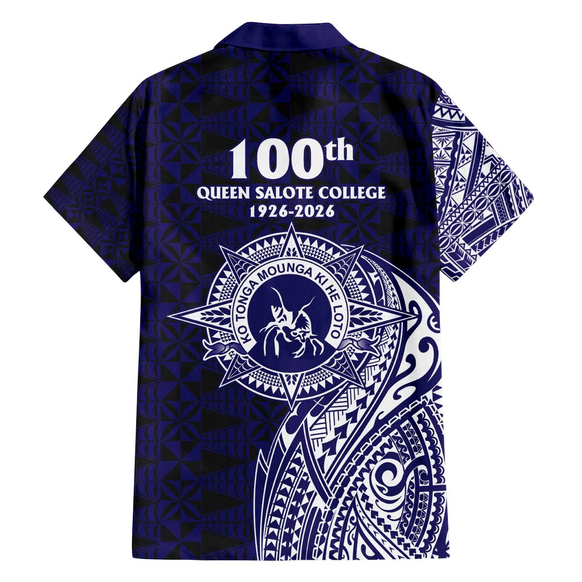 Tonga Queen Salote College 100th Years Family Matching Off The Shoulder Long Sleeve Dress and Hawaiian Shirt Est 1926 Tongan Ngatu Tapa - Polynesian Pride