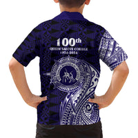 Tonga Queen Salote College 100th Years Family Matching Off Shoulder Maxi Dress and Hawaiian Shirt Est 1926 Tongan Ngatu Tapa LT9 - Polynesian Pride