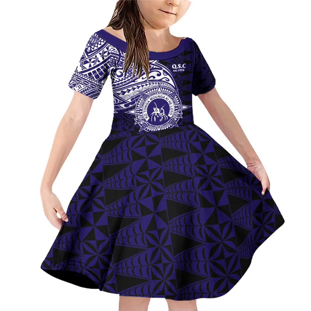 Tonga Queen Salote College 100th Years Family Matching Off Shoulder Short Dress and Hawaiian Shirt Est 1926 Tongan Ngatu Tapa - Polynesian Pride