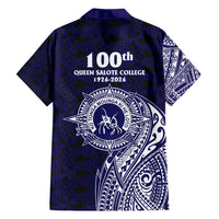 Tonga Queen Salote College 100th Years Family Matching Off Shoulder Short Dress and Hawaiian Shirt Est 1926 Tongan Ngatu Tapa - Polynesian Pride