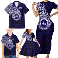 Tonga Queen Salote College 100th Years Family Matching Short Sleeve Bodycon Dress and Hawaiian Shirt Est 1926 Tongan Ngatu Tapa - Polynesian Pride