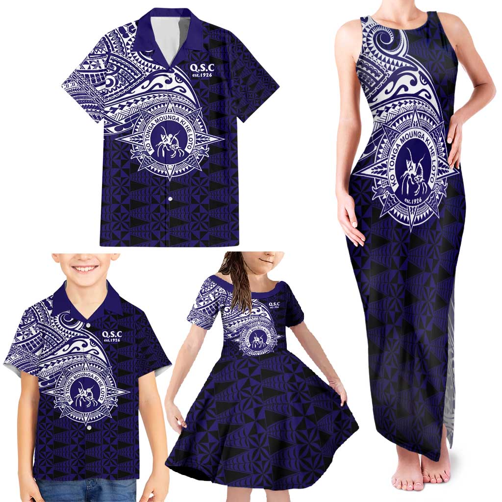 Tonga Queen Salote College 100th Years Family Matching Tank Maxi Dress and Hawaiian Shirt Est 1926 Tongan Ngatu Tapa - Polynesian Pride