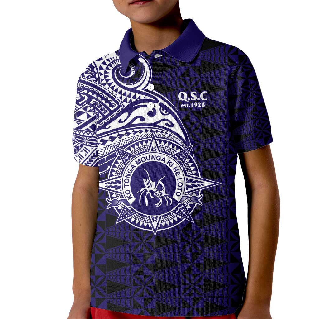 Tonga Queen Salote College 100th Years Kid Polo Shirt Est 1926 Tongan Ngatu Tapa - Polynesian Pride