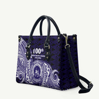 Tonga Queen Salote College 100th Years Leather Bag Est 1926 Tongan Ngatu Tapa - Polynesian Pride
