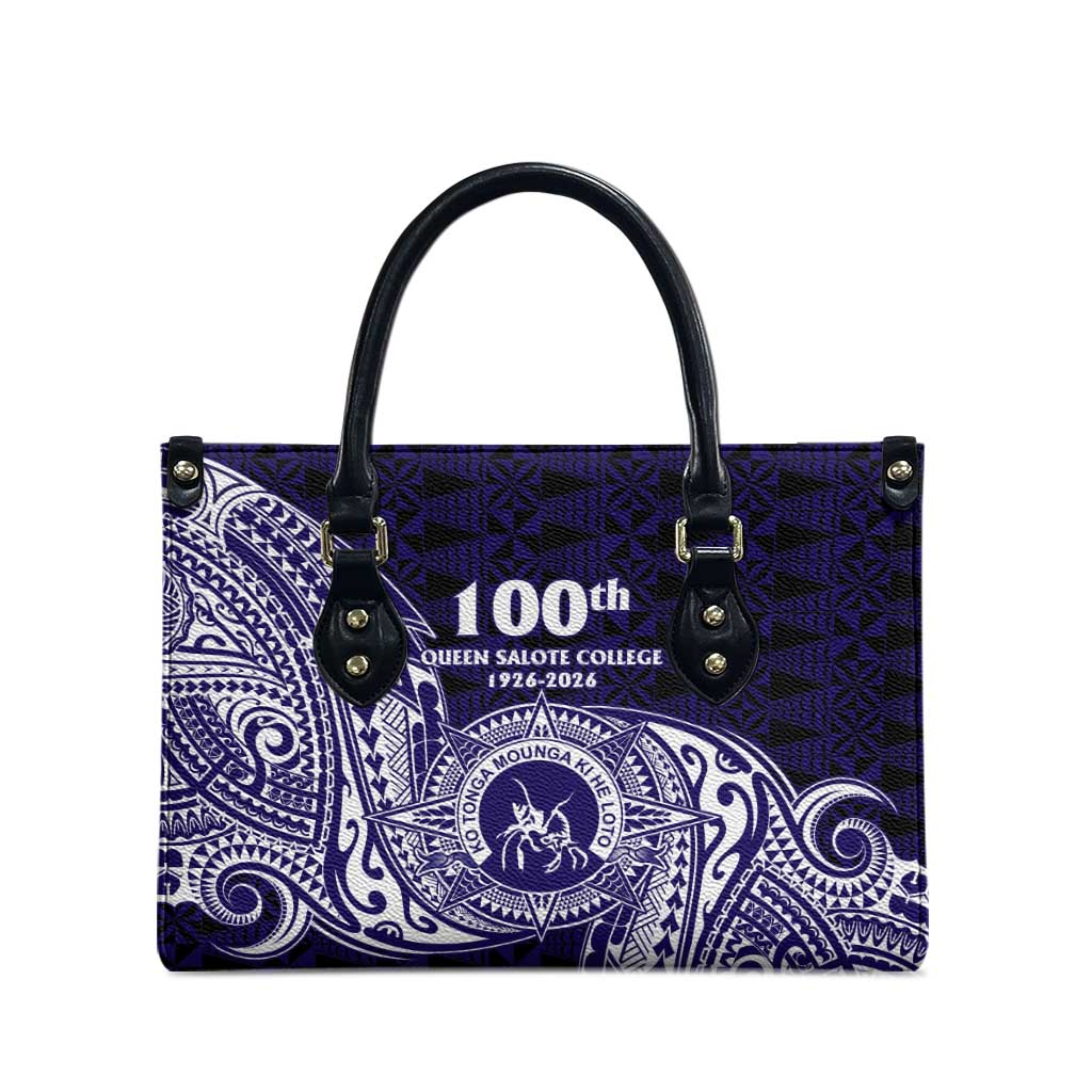 Tonga Queen Salote College 100th Years Leather Bag Est 1926 Tongan Ngatu Tapa - Polynesian Pride