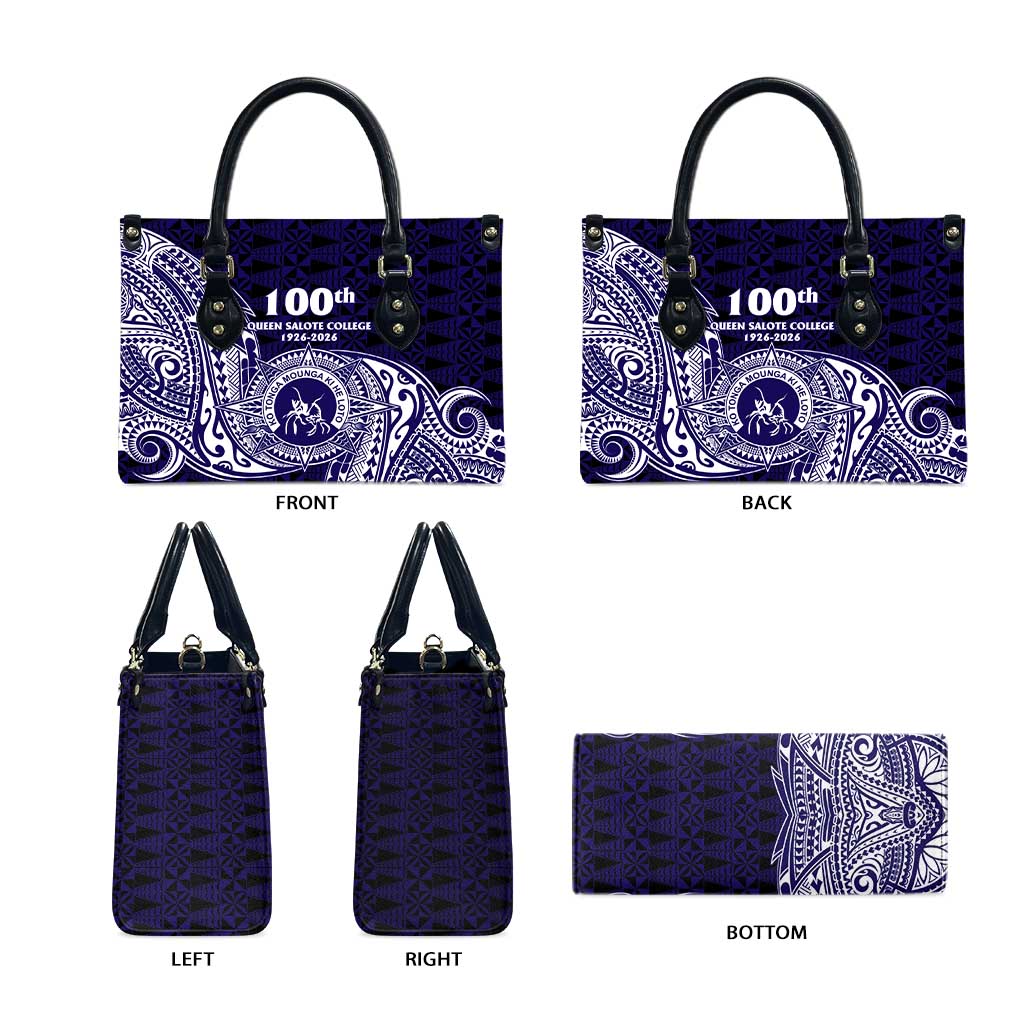 Tonga Queen Salote College 100th Years Leather Bag Est 1926 Tongan Ngatu Tapa - Polynesian Pride