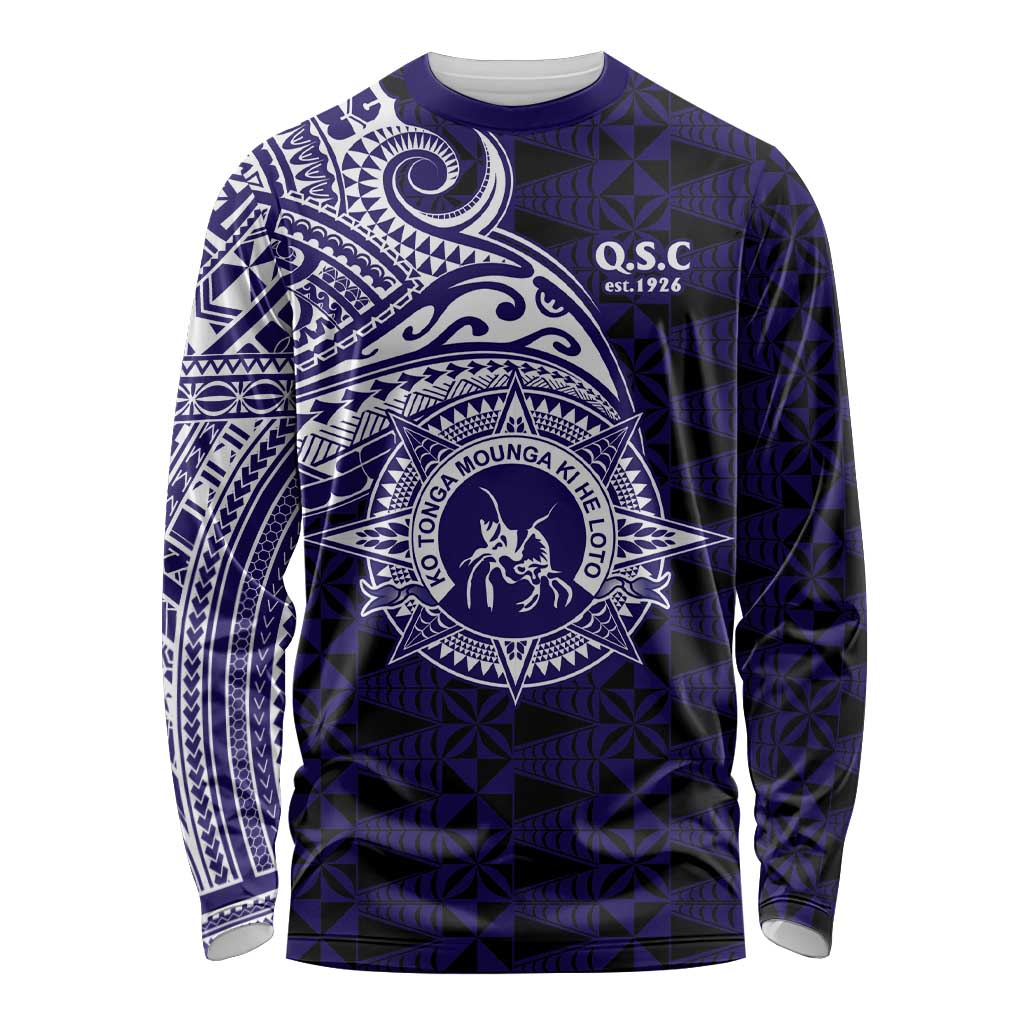 Tonga Queen Salote College 100th Years Long Sleeve Shirt Est 1926 Tongan Ngatu Tapa - Polynesian Pride