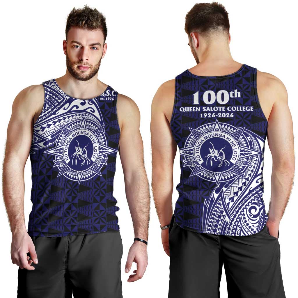 Tonga Queen Salote College 100th Years Men Tank Top Est 1926 Tongan Ngatu Tapa - Polynesian Pride