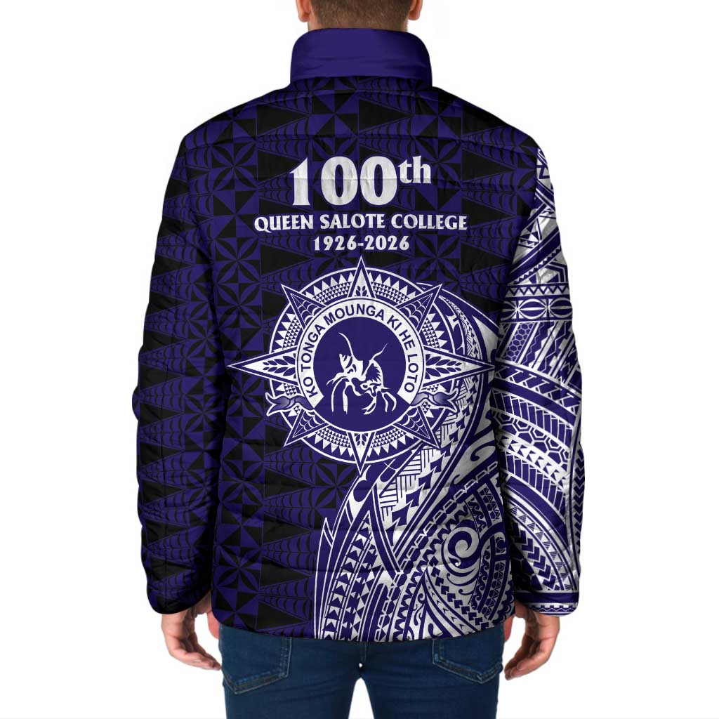Tonga Queen Salote College 100th Years Padded Jacket Est 1926 Tongan Ngatu Tapa - Polynesian Pride