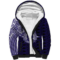 Tonga Queen Salote College 100th Years Sherpa Hoodie Est 1926 Tongan Ngatu Tapa LT9 Unisex Blue - Polynesian Pride