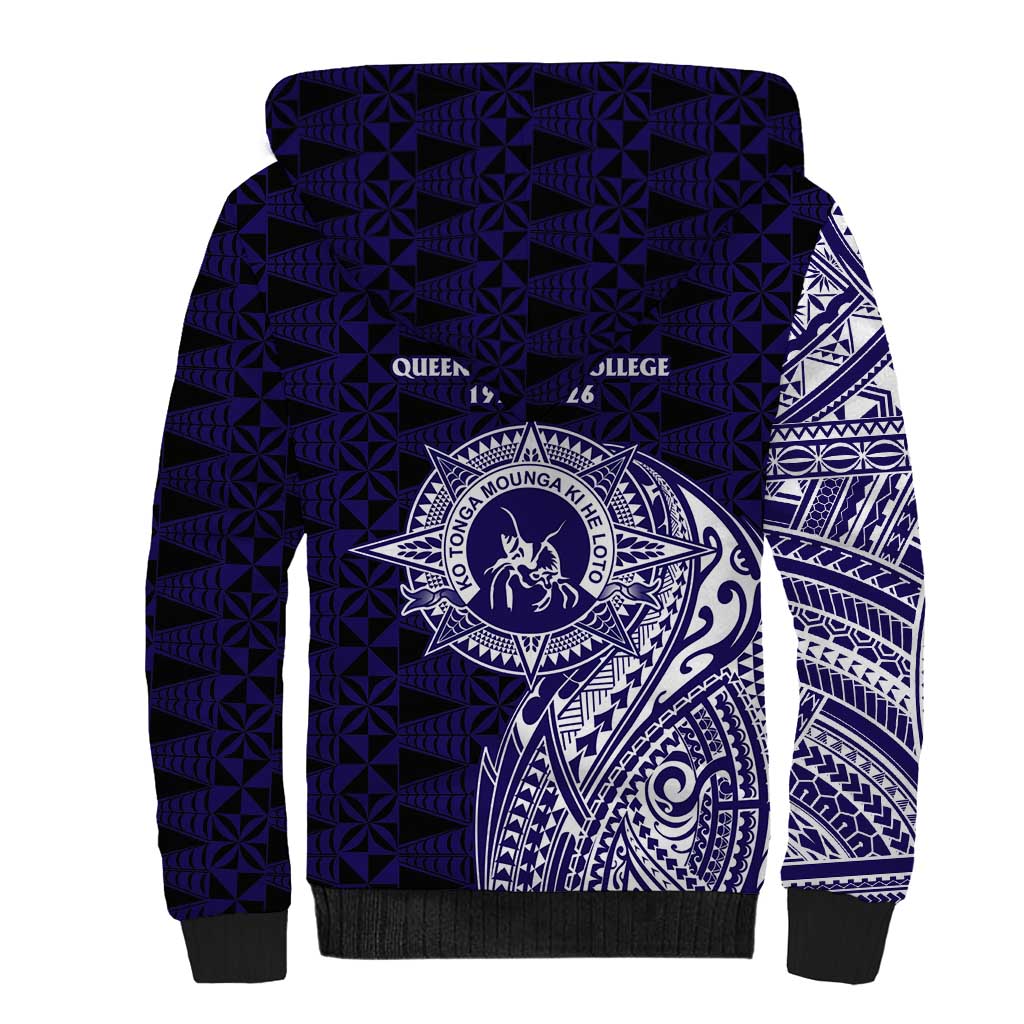Tonga Queen Salote College 100th Years Sherpa Hoodie Est 1926 Tongan Ngatu Tapa LT9 - Polynesian Pride