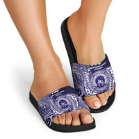 Tonga Queen Salote College 100th Years Slide Sandals Est 1926 Tongan Ngatu Tapa - Polynesian Pride