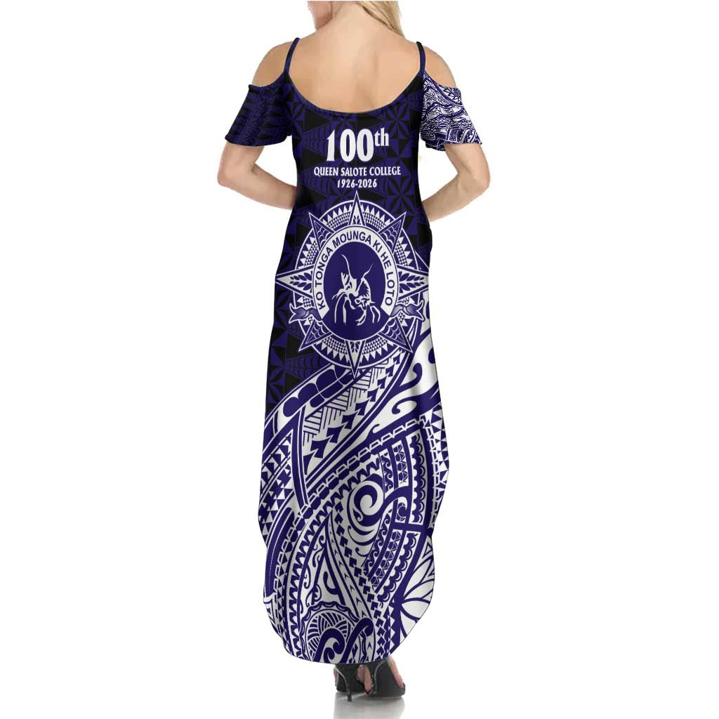 Tonga Queen Salote College 100th Years Summer Maxi Dress Est 1926 Tongan Ngatu Tapa - Polynesian Pride