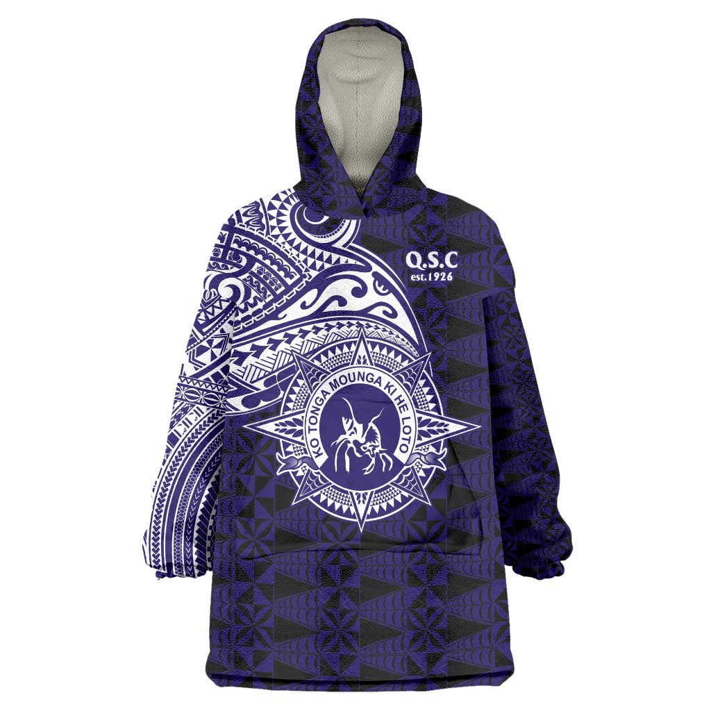Tonga Queen Salote College 100th Years Wearable Blanket Hoodie Est 1926 Tongan Ngatu Tapa - Polynesian Pride