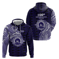 Tonga Queen Salote College 100th Years Zip Hoodie Est 1926 Tongan Ngatu Tapa - Polynesian Pride