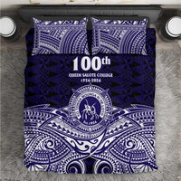 Tonga Queen Salote College 100th Years Bedding Set Blue Tonga Kupesi Uniquely Pacific Art - Polynesian Pride