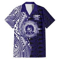Tonga Queen Salote College 100th Years Family Matching Mermaid Dress and Hawaiian Shirt Blue Tonga Kupesi Uniquely Pacific Art LT9 Dad's Shirt - Short Sleeve Blue - Polynesian Pride