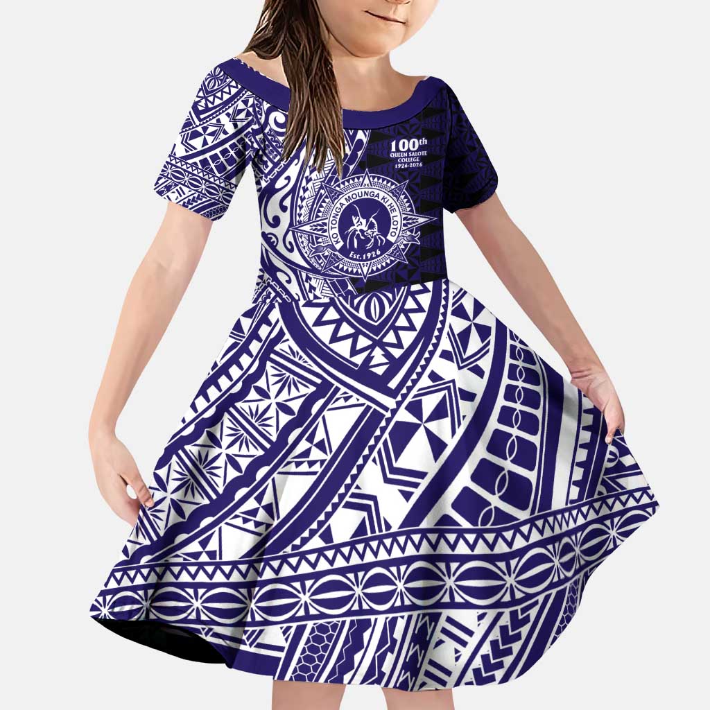 Tonga Queen Salote College 100th Years Family Matching Puletasi and Hawaiian Shirt Blue Tonga Kupesi Uniquely Pacific Art - Polynesian Pride