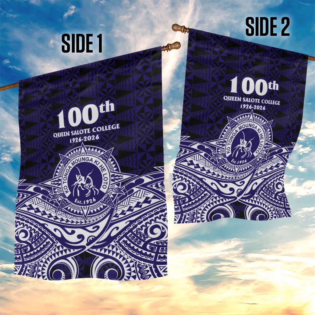 Tonga Queen Salote College 100th Years Garden Flag Blue Tonga Kupesi Uniquely Pacific Art - Polynesian Pride