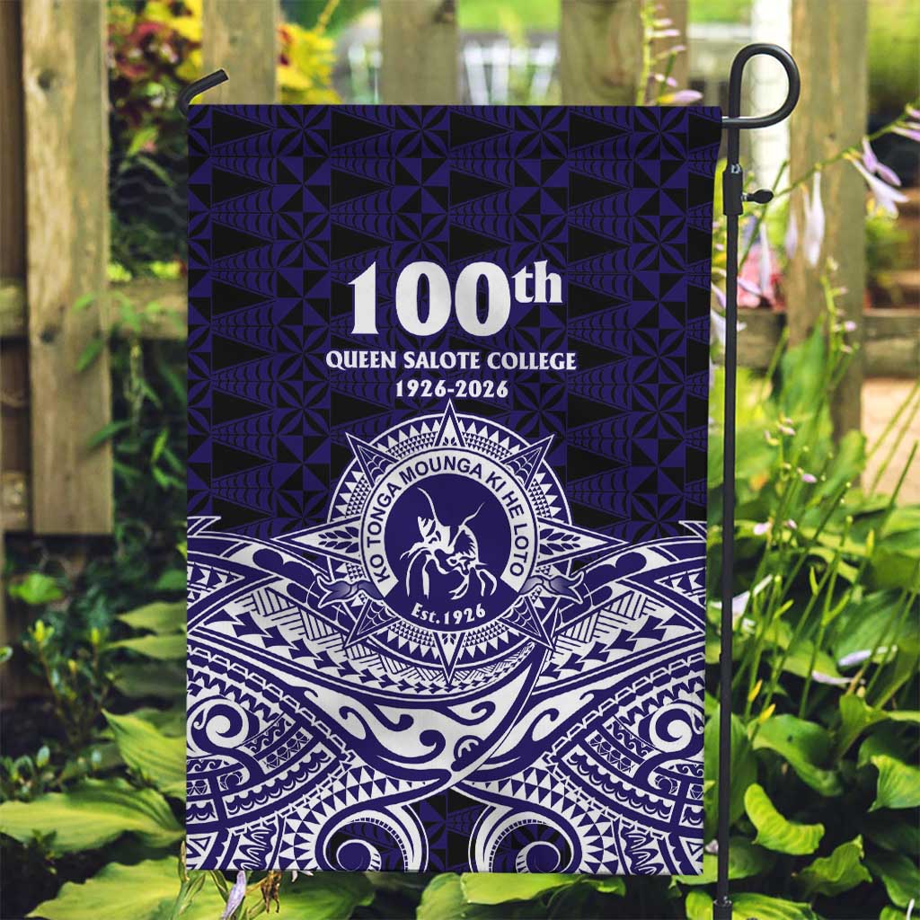 Tonga Queen Salote College 100th Years Garden Flag Blue Tonga Kupesi Uniquely Pacific Art - Polynesian Pride