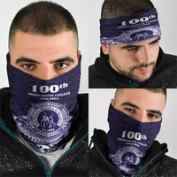 Tonga Queen Salote College 100th Years Neck Gaiter Blue Tonga Kupesi Uniquely Pacific Art - Polynesian Pride