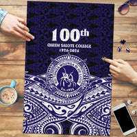 Tonga Queen Salote College 100th Years Puzzle Blue Tonga Kupesi Uniquely Pacific Art LT9 Blue - Polynesian Pride