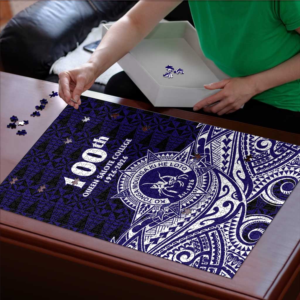 Tonga Queen Salote College 100th Years Puzzle Blue Tonga Kupesi Uniquely Pacific Art LT9 - Polynesian Pride