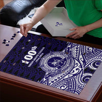 Tonga Queen Salote College 100th Years Puzzle Blue Tonga Kupesi Uniquely Pacific Art LT9 - Polynesian Pride