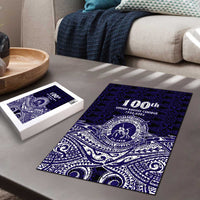Tonga Queen Salote College 100th Years Puzzle Blue Tonga Kupesi Uniquely Pacific Art LT9 - Polynesian Pride